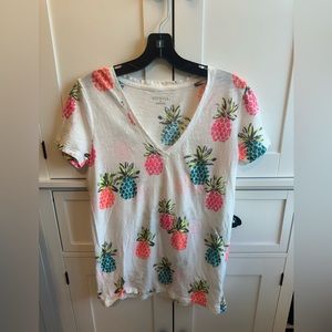 MERONA pinapple print V-Neck